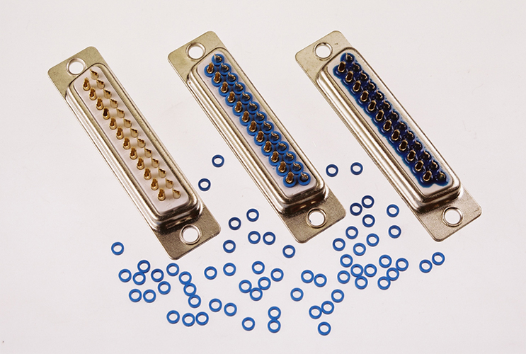 Fourth slide of d-sub connector sealed with Uni-form epoxy preforms